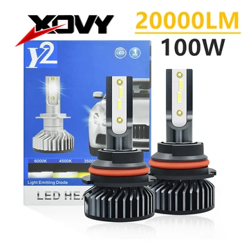 100W 1860 Sis lambası LED far lambaları 20000LM 6000K H4 H7 LED Araba Far Su Geçirmez araba farı 9005 9006 H8 H9 H11 LED Ampul