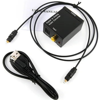 Dijital Analog ses dönüştürücü Fiber Optik Koaksiyel Sinyal Analog DAC Spdıf Stereo 3.5 MM Jack 2 * RCA Amplifikatör Dekoder