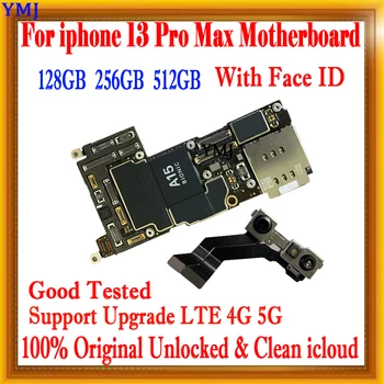 Ücretsiz iCloud iPhone 13 Pro Max Anakart 128g 256g Unlocked İyi Test Edilmiş Çalışma Mantık Anakart Desteği Güncelleme LTE 4G 5G MB