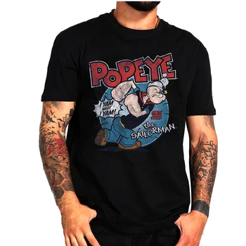 Unisex T-shirt Ispanak Oturumu Özel TShirt Erkekler Popeye Denizci Sıcak Kan Animasyon En Kaliteli Kısa Kollu Sıcak Satış