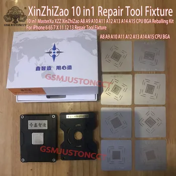 10 in1 MasterXu XinZhiZao A8 A9 A10 A11 A12 A13 A14 A15 CPU BGA Reballing Kiti iPhone 6 6S 7X11 12 13 Onarım Aracı Fikstür