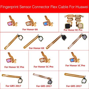 Dokunmatik KİMLİK Parmak İzi Sensörü Tarayıcı Bağlayıcı Flex Kablo Huawei Onur İçin 6C 6A 6X 5C Pro GR5 2017 Ev Dönüş Düğmesi Flex Kablo