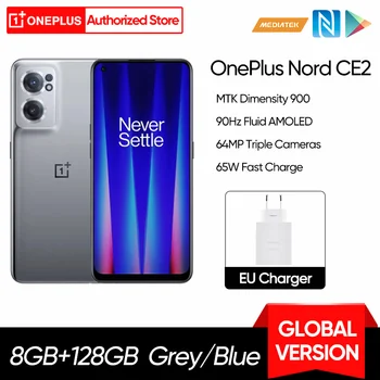 OnePlus Nord CE 2 CE2 5G Smartphone 8 GB 128 GB Cep Telefonları 65 W Hızlı Şarj MTK Boyut 900 Android 64MP OnePlus Nord CE2