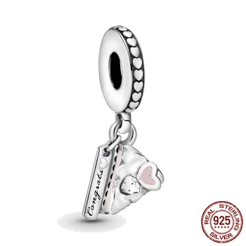 Yeni 925 Ayar Gümüş Boncuk Kutlama Kek Dangle Charm Fit Orijinal Pandora Bilezik DIY Takı Kadınlar İçin Toptan 0