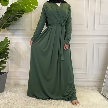 Müslüman Moda 2022 Dubai Abaya Türkiye uzun elbise Abayas Kadınlar İçin İslam Giyim Düz Renk Vestidos Kaftan Robe Musulman