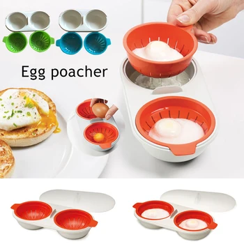 Mikrodalga Çift Fincan Mükemmel Yumurta Avlanmak BPA Ücretsiz Tencere yumurta pişiricisi Vapur Haşlanmış Yumurta Makinesi yumurta pişiricisi yumurtalık