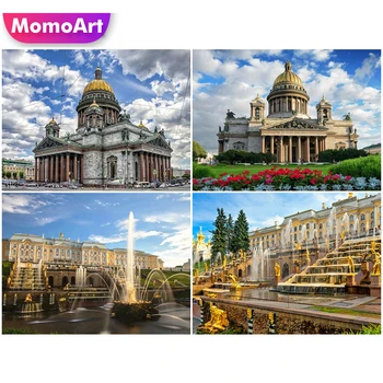 MomoArt Elmas Boyama Saint Petersburg Çapraz Dikiş nakış elmas Yapı Mozaik Taklidi Resim Manzara Ev Dekor