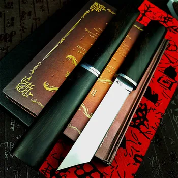 Kalınlaşmış ayna keskin samuray kılıcı yüksek kaliteli açık avcılık düz taktik bıçak koleksiyonu hediye bıçak