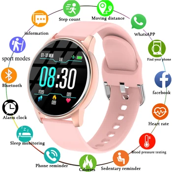 LIGE Moda Spor akıllı saat Kadın Erkek Spor izci nabız monitörü Kan basıncı fonksiyonu smartwatch adam iPhone İçin