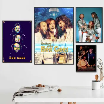 bee gees şarkıcı 24x36 Dekoratif Tuval Posterler Odası Bar Cafe Dekor Hediye Baskı Sanat Duvar Resimleri