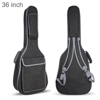 36 İnç Gitar Çantası Gig Bag Oxford Kumaş Çift Sapanlar Yastıklı 10mm Pamuk Yumuşak Su Geçirmez Akustik Gitar Sırt Çantası Taşıma Çantası