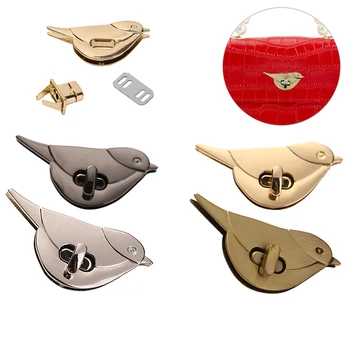 Kuş Şekli Toka Büküm Kilitleri 4 Renk Kullanışlı Kuş Şekli Toka Dönüş Kilidi Dekoratif Çanta Aksesuarları Metal DIY Donanım Çanta Toka
