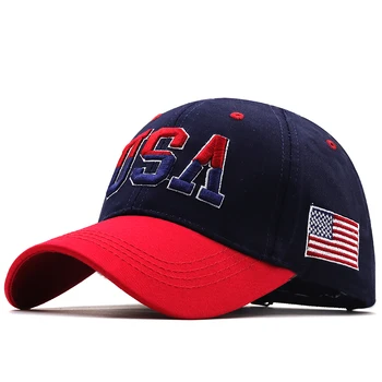Yeni Marka ABD Bayrağı beyzbol şapkası Erkekler Kadınlar Için Pamuk Snapback Şapka Unisex Amerika Nakış Hip Hop Kapaklar Gorras Casquette