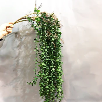 104cm Sahte Okaliptüs Rattan Yapay Bitkiler Asma Plastik Ağaç Dalı Duvar Asılı Yapraklar Ev Bahçe İçin açık hava düğün Dekor