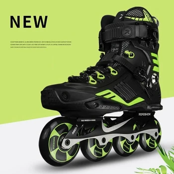 Profesyonel tek sıra tekerlekli paten Hız kayak ayakkabıları 4 Tekerlekli Patines Kadın Erkek Yetişkin Çocuk Açık Patins Acemi İçin