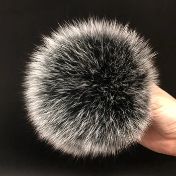 DIY Lüks Kürk Ponpon %100 % Doğal Tilki Kıl Yumağı Şapka Topu Pom Pom El Yapımı Gerçekten Büyük Saç Topu Toptan Şapka Toka İle