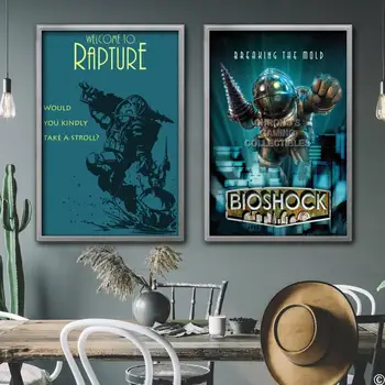 bioshock video oyunu Dekoratif Tuval Posterler Odası Bar Cafe Dekor Hediye Baskı Sanat Duvar Resimleri 0