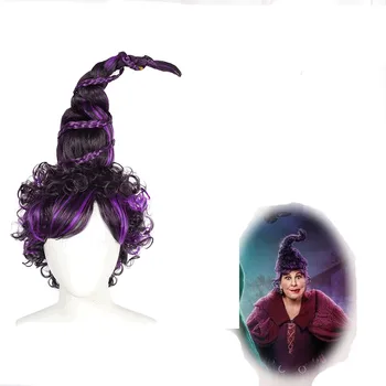 Kadın Hocus Pocus 2 Mary Sanderson Cosplay Peruk 40cm Uzun Cadı Cosplay Cadılar Bayramı Karnaval parti giysileri Sahne