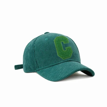 C Havlu Nakış kadın beyzbol şapkası Kış Şapka Yeşil Kadife Kalınlaşmak erkek Kap Kadın Snapback Kpop Aksesuarları BQM189 0