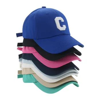 Beyzbol şapkası Hip Hop Sokak Katı C Harfi Ayarlanabilir Şapka Erkekler için Mavi Beyaz Kamyon Şoförü Kapakları Açık Spor Dansçı Şapka Gorras Hombre