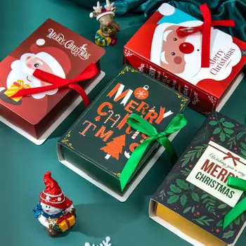 Yaratıcı Noel Sihirli Kitap Hediye Kutusu Çocuklar İçin Çikolata şeker kutusu Bebek Duş Parti Ambalaj Kutuları Noel Dekoratif Çanta
