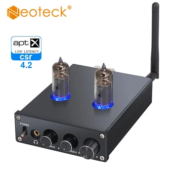 Noeteck Bluetooth uyumlu 5.0 Stereo ses amplifikatörü Hi-Fi D Sınıfı Entegre Amp 6J4 vakumlu tüpler Desteği aptX 50W + 50W