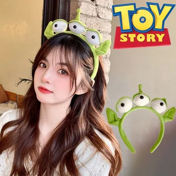 Kawaii Disney Oyuncak Hikayesi Alien Peluş Hairband Karikatür Kız Yıkama Yüz Sıkı saç aksesuarları Komik Anime Cosplay Fotoğraf Şapkalar