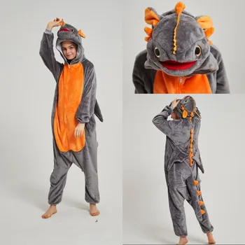 Gri Ejderhanı Nasıl Eğitirsin Onesies Dişsiz Pijama Anime Kigurumi Kış Pazen Hayvan Cosplay Kostümleri Pijama Tulum