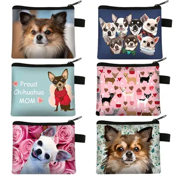 Sevimli Köpek Chihuahua Anne bozuk para cüzdanı Kadın Mini cüzdan Güzel Köpek Çantalar ve Çanta Mini Ruj Çanta Hediye