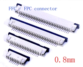 10 adet FFC / FPC konektörü 0.8 mm 5 Pin 6 7 8 10 12 14 16 18 20 22 24 26 28 30P Çekmece Tipi Şerit Düz Konnektör Üst Kontak