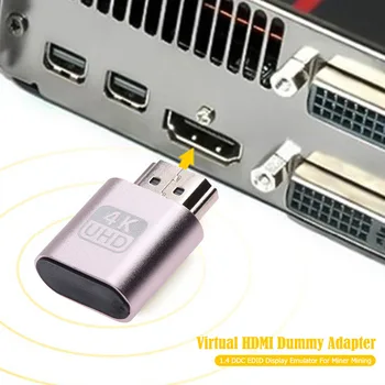 HDMI uyumlu DDC EDID Emulator Kukla Fiş Başsız Hayalet Fiş Portu Sanal Ekran Kablosu Adaptörü Video bitcoin madenciliği