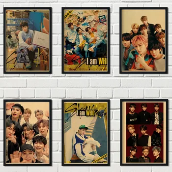 Koreaanse jongen groep ster retro art home muur fan collectie poster hoge kwaliteit print canvas art muursticker o855