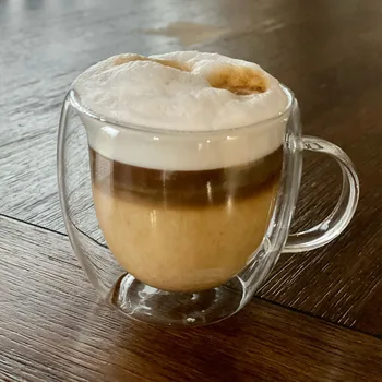 250 ML çift duvar uzun borosilikat cam kupa ısıya dayanıklı çay süt suyu kahve su temiz fincan Bar Drinkware sevgilisi hediye