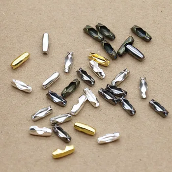 100 ADET 1.5 2 2.4 mm Top Zincir Konnektörler Klipsler Altın/Gümüş Rodyum Metal Klipsler Konnektörler DIY Takı Yapımı İçin malzeme
