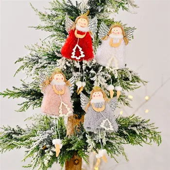 Navidad 2021 Noel Sevimli Melek Bebek Hediyeleri Noel Süslemeleri Ev için Doğum Noel Ağacı Kolye Süsler 2022 Yeni Yıl