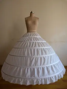 Hızlı Kargo Beyaz / Siyah 6 Çemberler Petticoat Kabarık Etek Kayma Jüpon düğün elbisesi gelin kıyafeti Stokta 2018