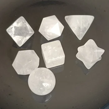 Yedi Çakralar Platonik Katılar Reiki Enerji şifa taşı Boncuk Kutsal Geometri Çiçek Merkaba doğal beyaz Kristaller