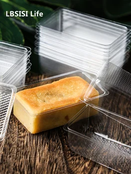 LBSISI Ömrü 500 adet Yüksek Kaliteli Şeffaf ananaslı kek Tepsisi Alt Kutu Nougat Şeker Enerji Peynir Gıda Tutma Taban Alt