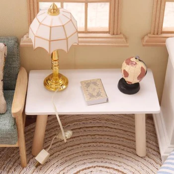1:12 Evcilik Minyatür Ahşap çay masası Sehpa Oturma Odası mobilya dekorasyonu