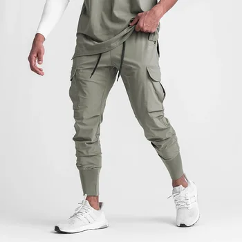 Jogger erkek spor pantolonları Sokak Giyim Elastik Moda Rahat Erkek Sweatpants Cepler ile Spor Koşu Katı Eğitim Pantolon