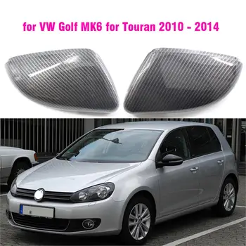 Karbon Fiber Parlak Siyah Ayna Kapağı Yedek Parçalar VW Golf 6 İçin MK6 Touran İçin