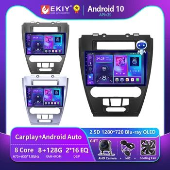 EKIY T900 Blu-ray QLED Fusion Mondeo Mustang 2009-2012 İçin Araba Radyo DSP Multimedya Oynatıcı Navigasyon GPS Android Otomatik Stereo BT