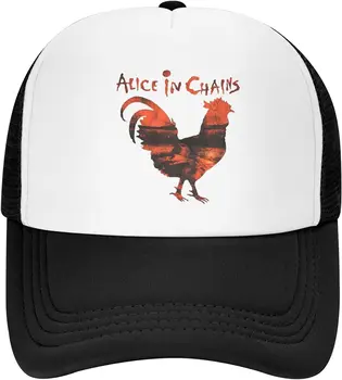 Alice-İn-Chains-66 Horoz Şapka Ayarlanabilir Komik Moda Kap Erkekler Kadınlar için Siyah