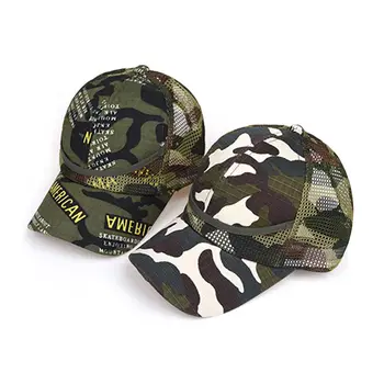 Açık Ordu Yaz 3-9 Yıl hiphop Şapka Çocuklar beyzbol şapkası Kamuflaj Kap Çocuk Örgü Şapka