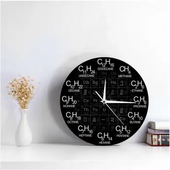 Modern Tasarım Elemanı Periyodik Kimyasal duvar saati Akrilik Masa ve Duvar Kimya Sembolü Saat Tasarım Ev Duvar Sanatı Süslemeleri 0