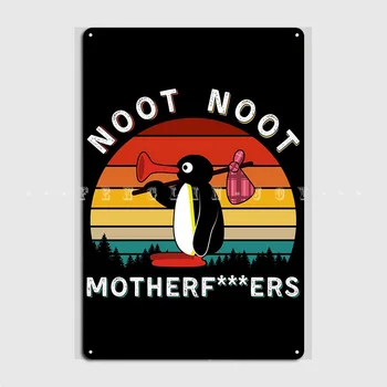 Noot Noot Pingu Metal Burcu Pub Pub Garaj Kişiselleştirilmiş Tabaklar Tabela Posteri