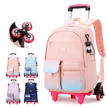 Yeni okul sırt çantası Çocuklar Kızlar için Haddeleme Okul Çantaları Çocuk Ortopedi Sırt çantası Mochila Mujer tekerlekli seyahat Çantaları