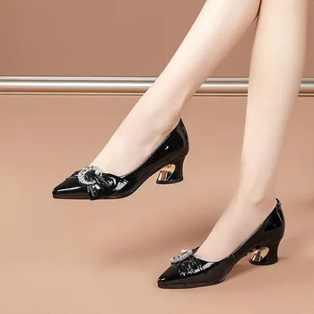 Cresfimix kadın moda siyah pu deri topuk pompaları üzerinde kayma parti bayan seksi gece kulübü yüksek topuk ayakkabı zapatos dama a6509 0