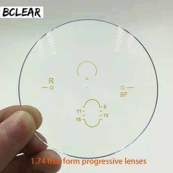 BCLEAR 1.74 Yüksek Endeksli ASP Anti Radyasyon Progressiva Multifokal Serbest Form İlerici Lensler Gözlük Derece Özelleştirilmiş Lens