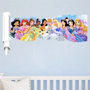 Disney prenses Duvar Çıkartmaları Duvar Çıkartmaları Çocuk Odaları için Ev Dekor kız hediye 0
